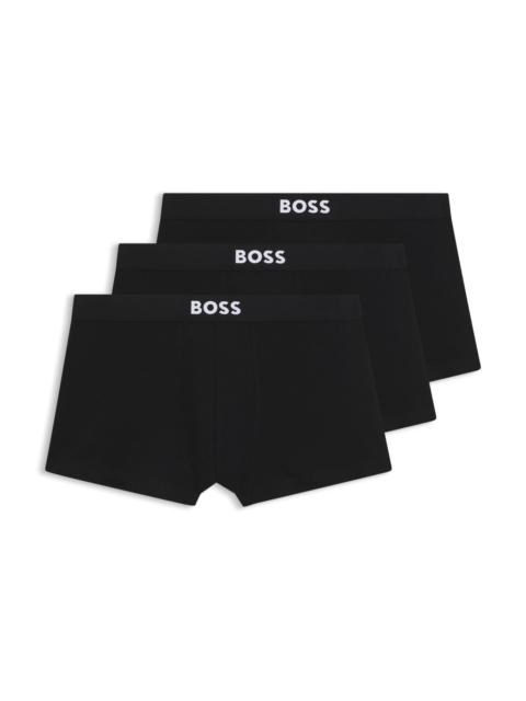THREE-PACK OF STRETCH-COTTON TRUNKS WITH LOGO WAISTBANDS