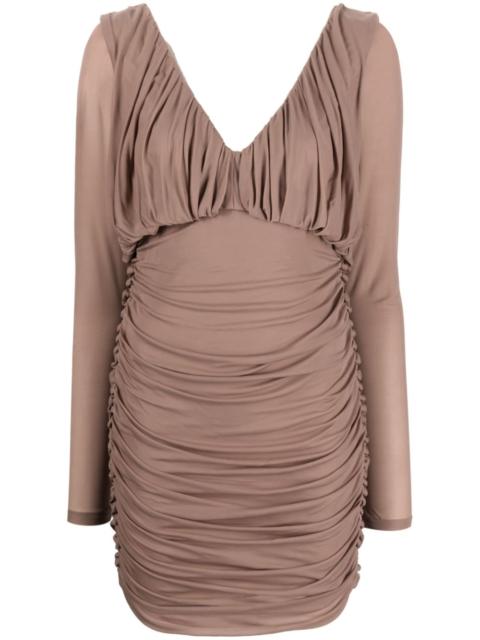 V-neck draped mini dress