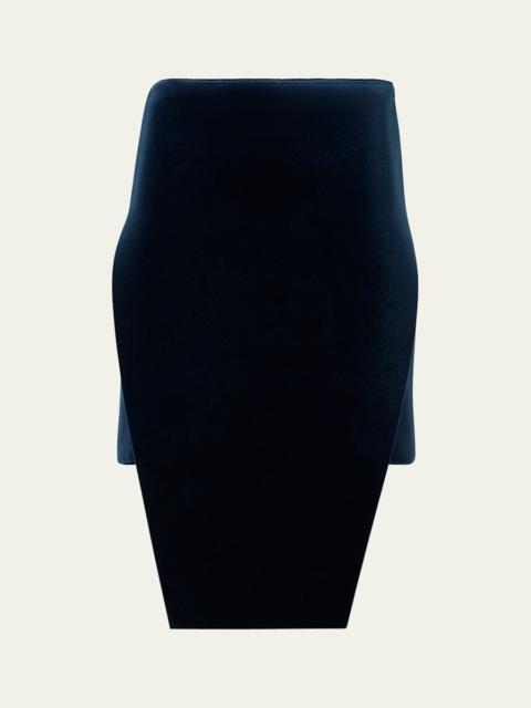 Velvet Neoprene Apron Mini Skirt