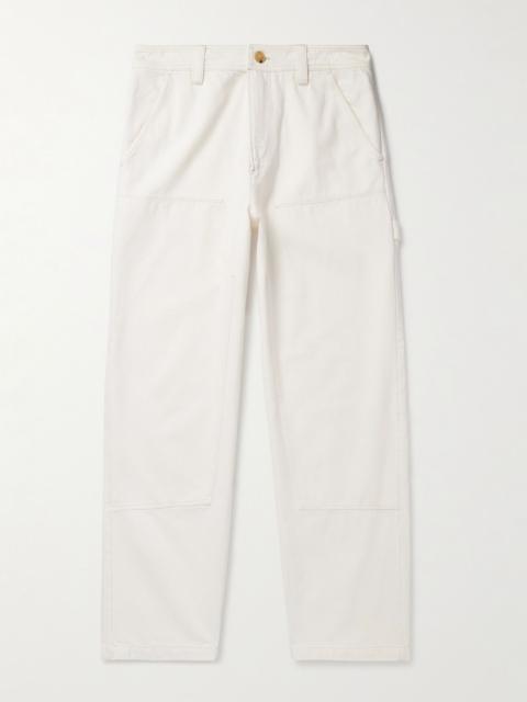Gustav Straight-Leg Organic Cotton-Twill Trousers Off-white