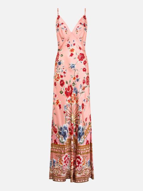 V NECK FULL LENGTH BIAS SLIP DRESS