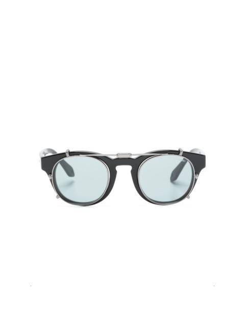 pantos-frame clip-on sunglasses