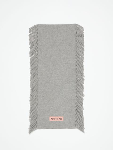 Fringe wool scarf - Light Grey Melange