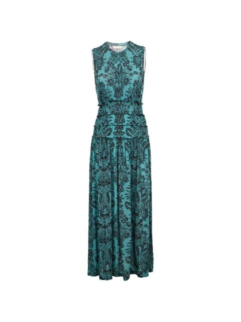 Kamaria ruched floral maxi dress