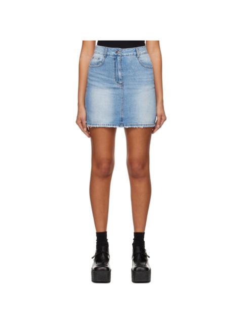 Blue Destroyed Denim Miniskirt