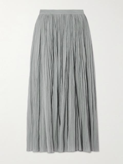 Plissé-organic Cotton-blend Maxi Skirt