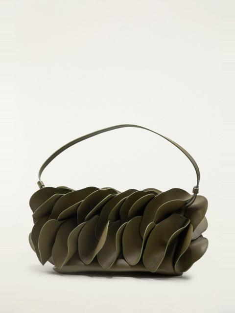 Green Leather Shoulder Flower Bag