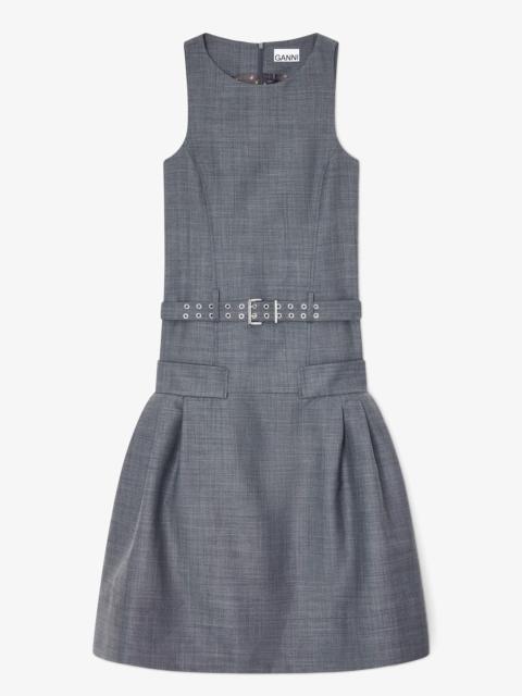 DRESS IN GREY WOOL MELANGE