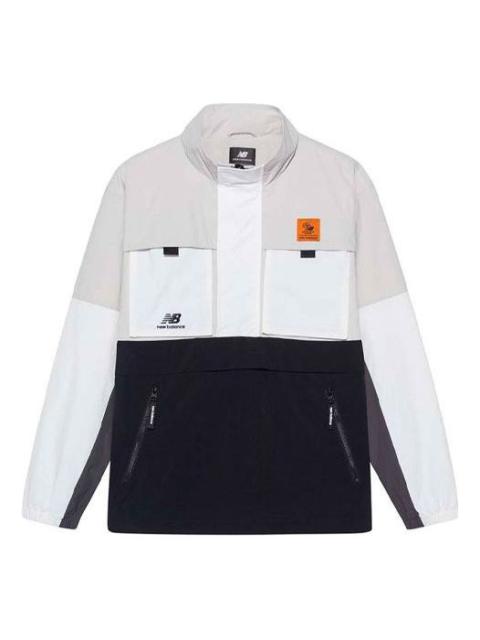 New Balance Windbreaker Sweatshirt 'White Black Beige' NAA56143-BK