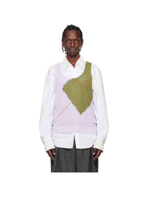 Purple & Khaki Argyle Tank Top