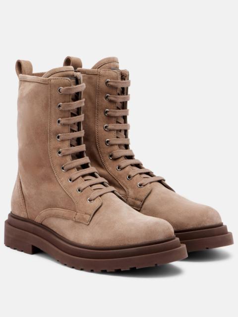 Suede lace-up boots