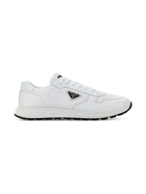 White Nylon And Leather Prax 2.0 Sneakers