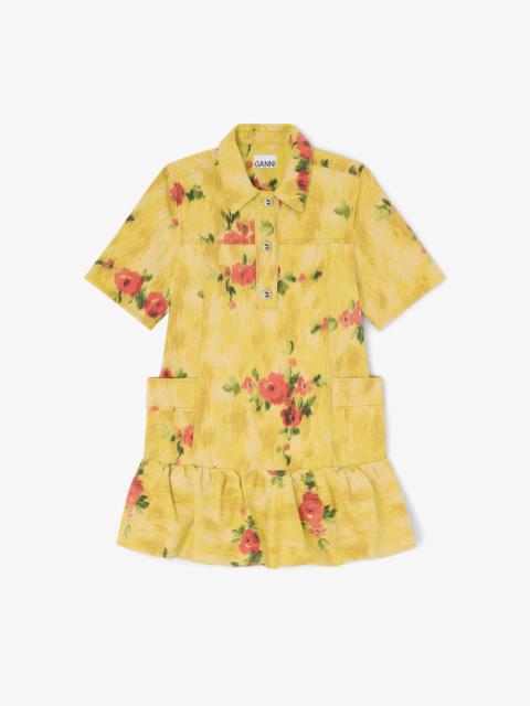 DRESS IN YELLOW PRINTED DENIM