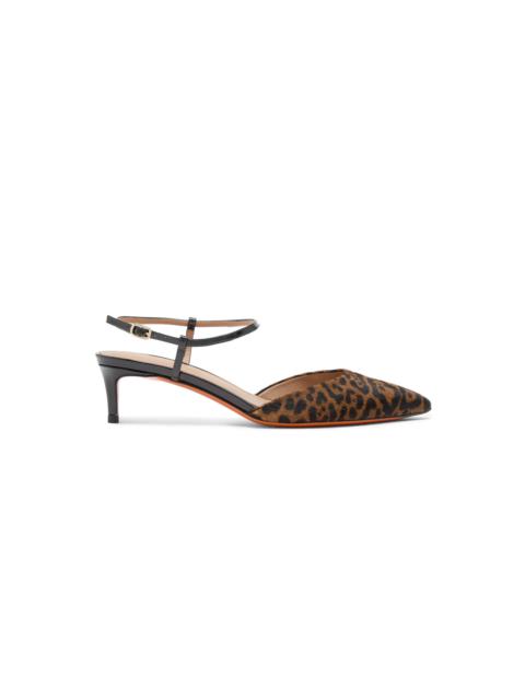 Women's animal-print cavallino mid-heel slingback
