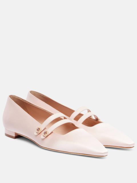 Polmana satin Mary Jane flats