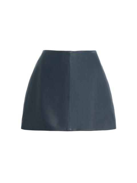 Exclusive Leather Mini Skirt grey