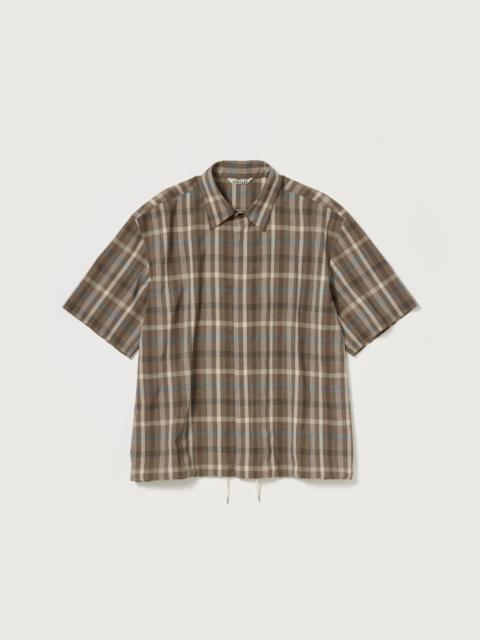 SUPER FINE TROPICAL WOOL CHECK HALF-SLEEVED SHIRT