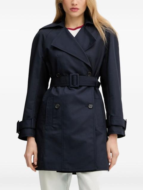 belted double-breasted trench coat
