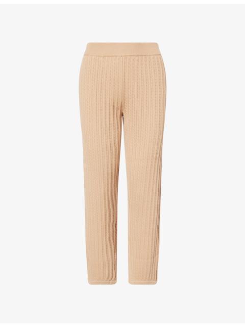 Cable-Knit Straight-Leg Cotton And Cashmere Trousers