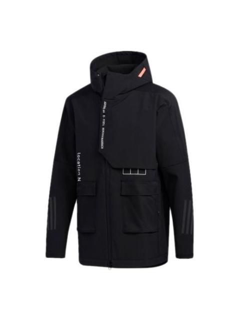 adidas M Tech Outr JKT Zipper Cardigan Casual Sports Hooded Jacket Black FU6569