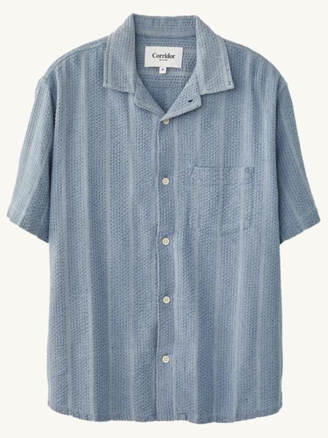 STRIPED SEERSUCKER SS - INDIGO