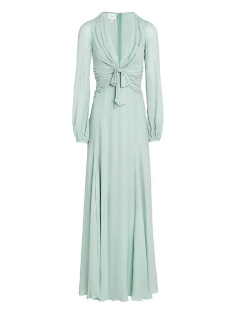 tie-detail long-sleeved maxi dress