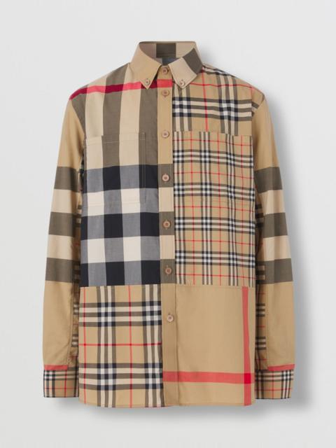 Burberry Patchwork Check Cotton Shirt | REVERSIBLE