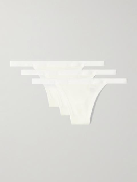 Set Of Three Stretch-tencel Lyocell Thongs