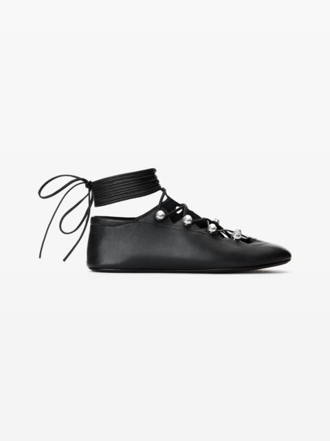 Vyolette Sheep Leather Lace-Up Flat