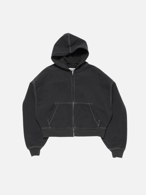 Hooded zip-up sweater - Faded black