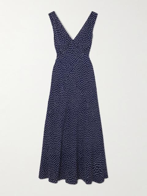 Sandrine Polka-dot Crepe Midi Dress