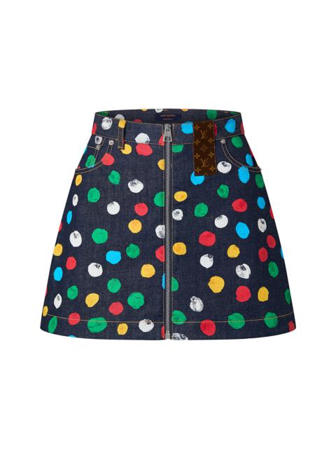LV x YK Painted Dots Denim Mini Skirt