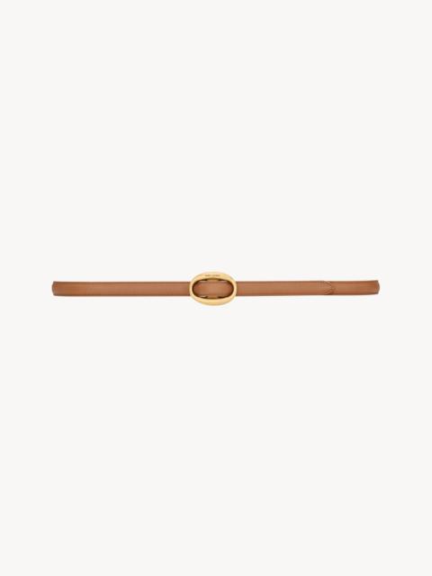 OVAL BUCKLE THIN BELT IN LEATHER