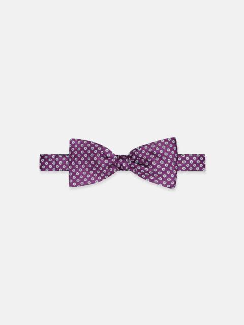 MADE-IN-ENGLAND PURPLE PRINTED FOULARD SILK BOW TIE