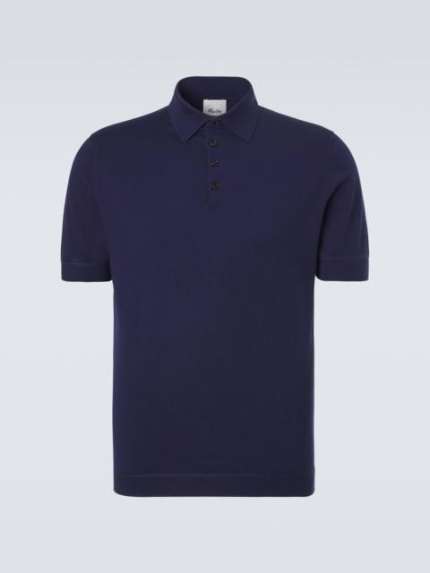 Cotton, silk, and cashmere polo shirt