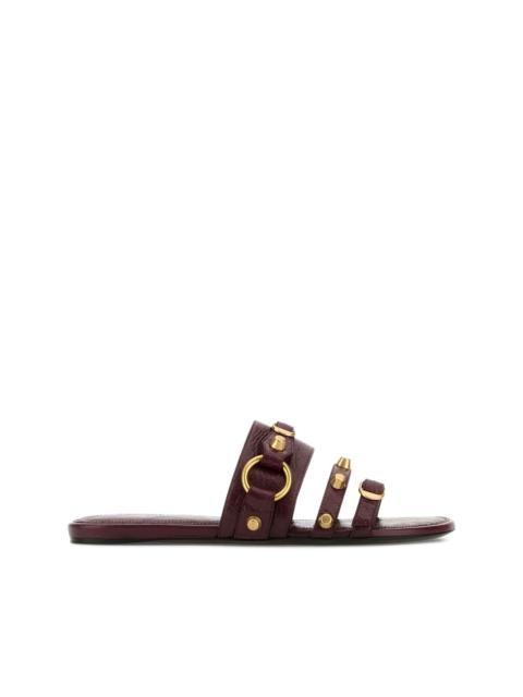leather gold-stud slides