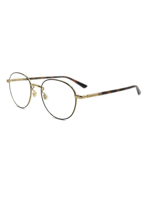 Gucci Round Frame Color Enamel Ribbon Element Optical Glasses Frame Sub-Edition Black/Golden GG0392O