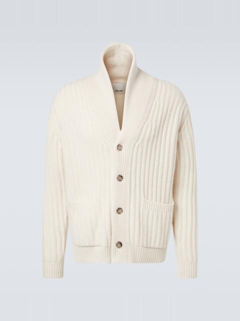 Ribbed-knit wool and cashmere cardigan