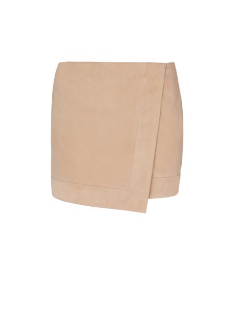 Suede wrap skirt