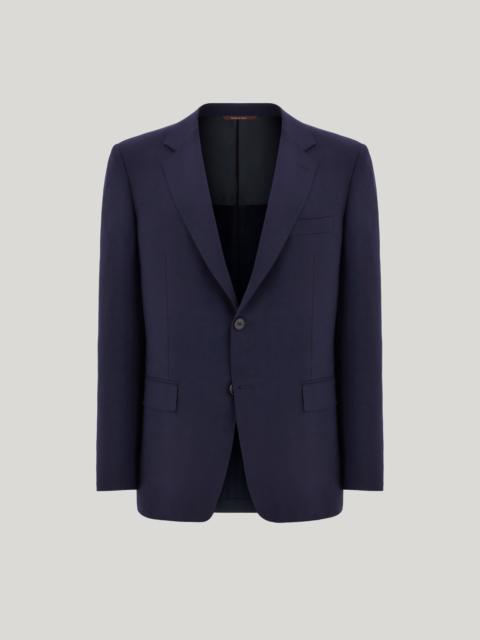 NAVY BLUE CASHMERE SINGLE-BREASTED JACKET