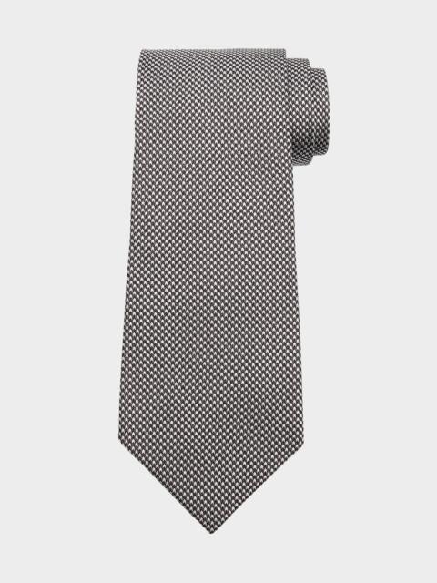 Men's Micro-Houndstooth Silk Tie