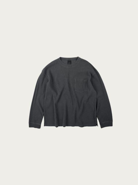 Pigment Dyeing Waffle Pocket Tee - Charcoal