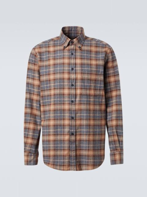 Plaid cotton flannel shirt