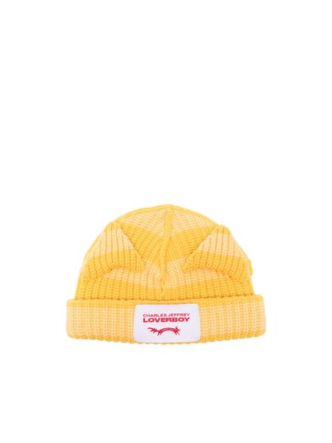 Chunky Ears logo-patch beanie hat