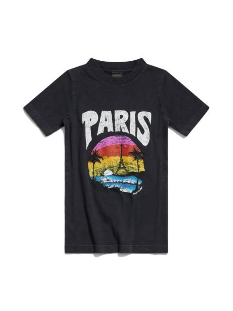 Women's Paris Tropical T-shirt Fitted in Black/white
