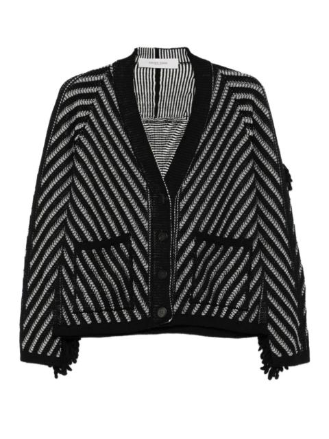 striped wool cardigan