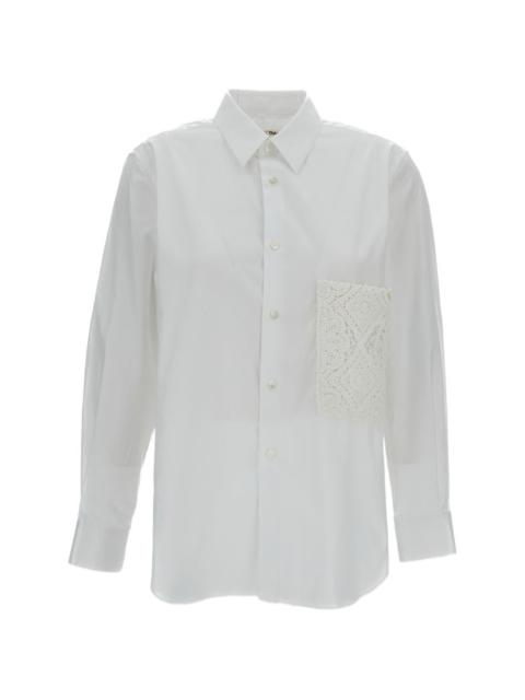 lace-detail shirt