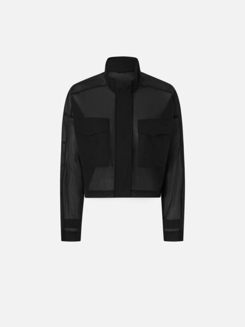 SHORT JACKET IN TECHNICAL ORGANZA-EFFECT FABRIC