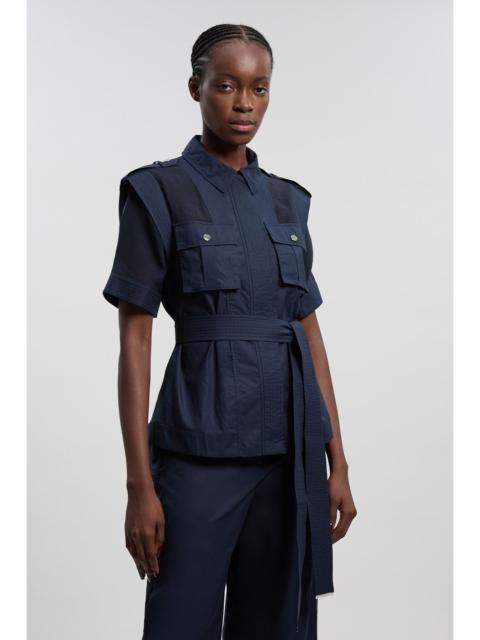 Utility Organdie Pocket Detail Woven Top