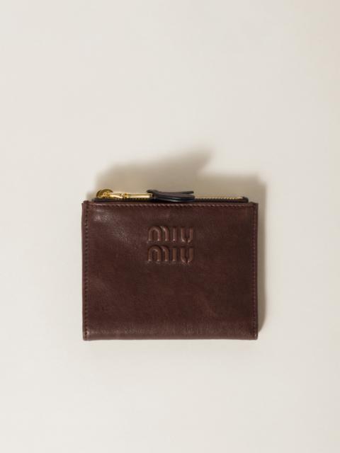 Small nappa leather wallet